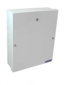 Boxed 12V power supply with backup battery