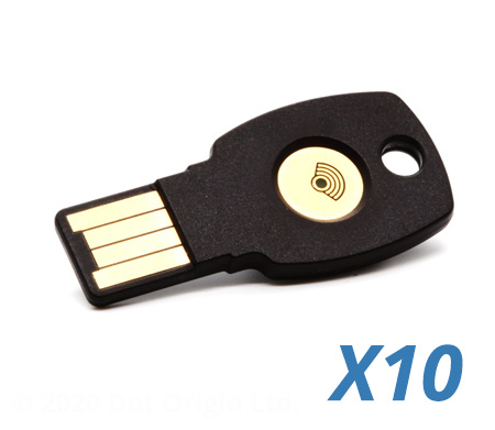 Pack of 10 - Feitian FIDO2 USB token with NFC
