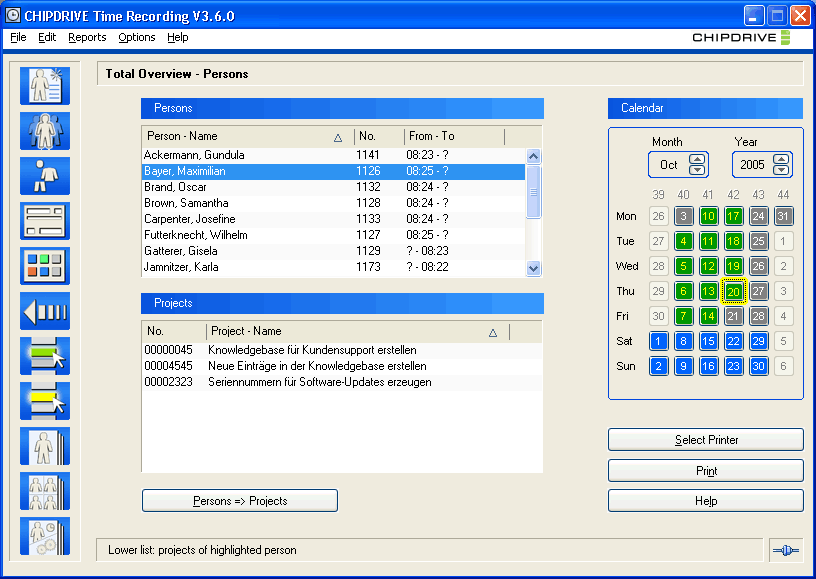 CHIPDRIVE Time Recording